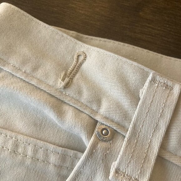 Womens Vintage Riveted Lee Beige Wide Leg Adjustable Back Skater Jean 14M - Picture 6 of 10